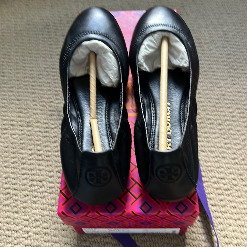 Tory Burch Eddie Ballet Nappa Leather, perfect black, Size 6